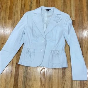 Adorable white leather jacket